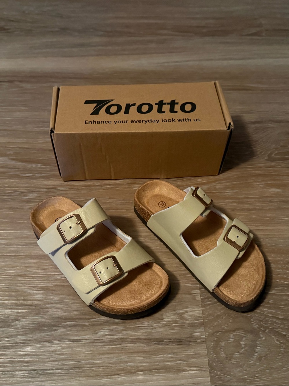 NWT Torotto | Kids Adjustable Straps Kids' Cream Birkenstock Style Sandals